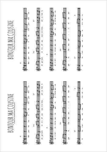Bonjour ma cousine Partition gratuite